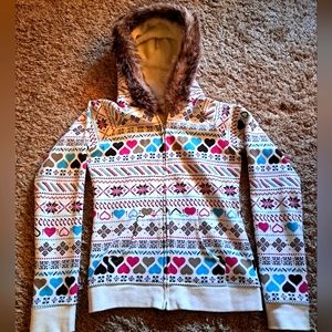 Anchor blue hooded zip up jacket